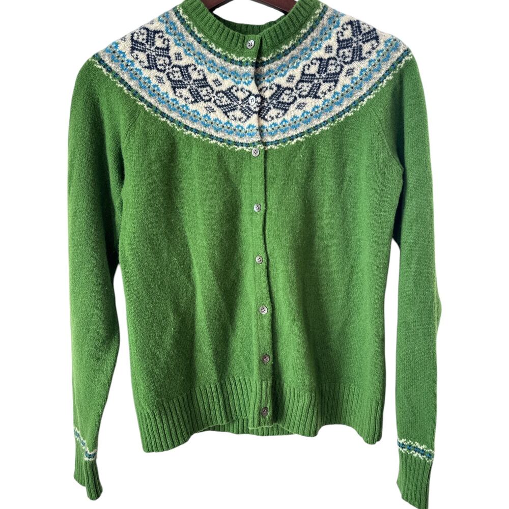 L.L. Bean lambswool nordic cardigan sweater Medium